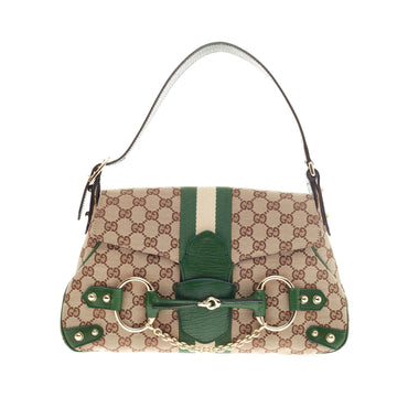 Gucci Horsebit Shoulder Satchel GG Canvas