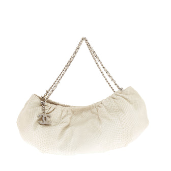 Chanel Pleated Chain Hobo Python Small