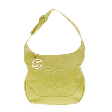 Chanel Vintage CC Embossed Shoulder Bag Leather