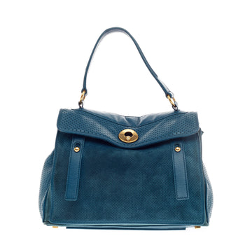 Saint Laurent Muse Two Shoulder Bag Perforated Leather and Suede 