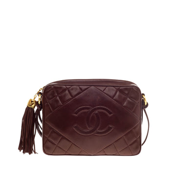 Chanel Diamond Camera Bag Quilted Leather Medium