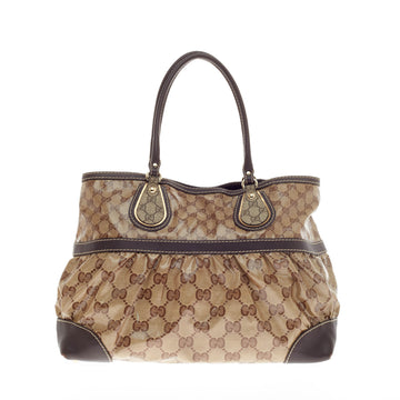 Gucci Mix Tote GG Coated Canvas with Leather Trim Medium