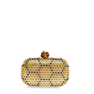Alexander McQueen Skull Box Clutch Honeycomb Studded Leather 