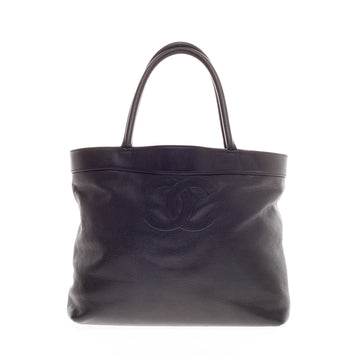 Chanel Vintage CC Handle Shopper Tote Caviar