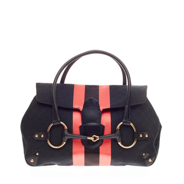 Gucci Horsebit Shoulder Satchel GG Canvas