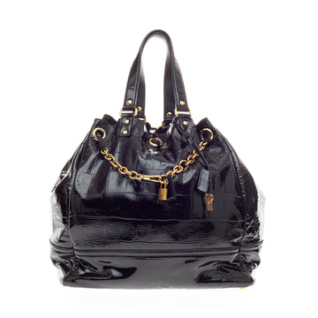 Saint Laurent Overseas Tote Patent Embossed Crocodile Large