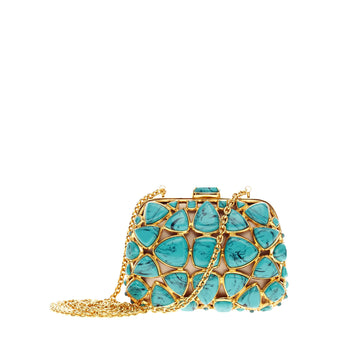 Christian Dior Minaudiere Turquoise Stones