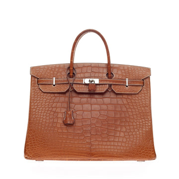Hermes Birkin Fauve Barenia Alligator with Palladium Hardware 40