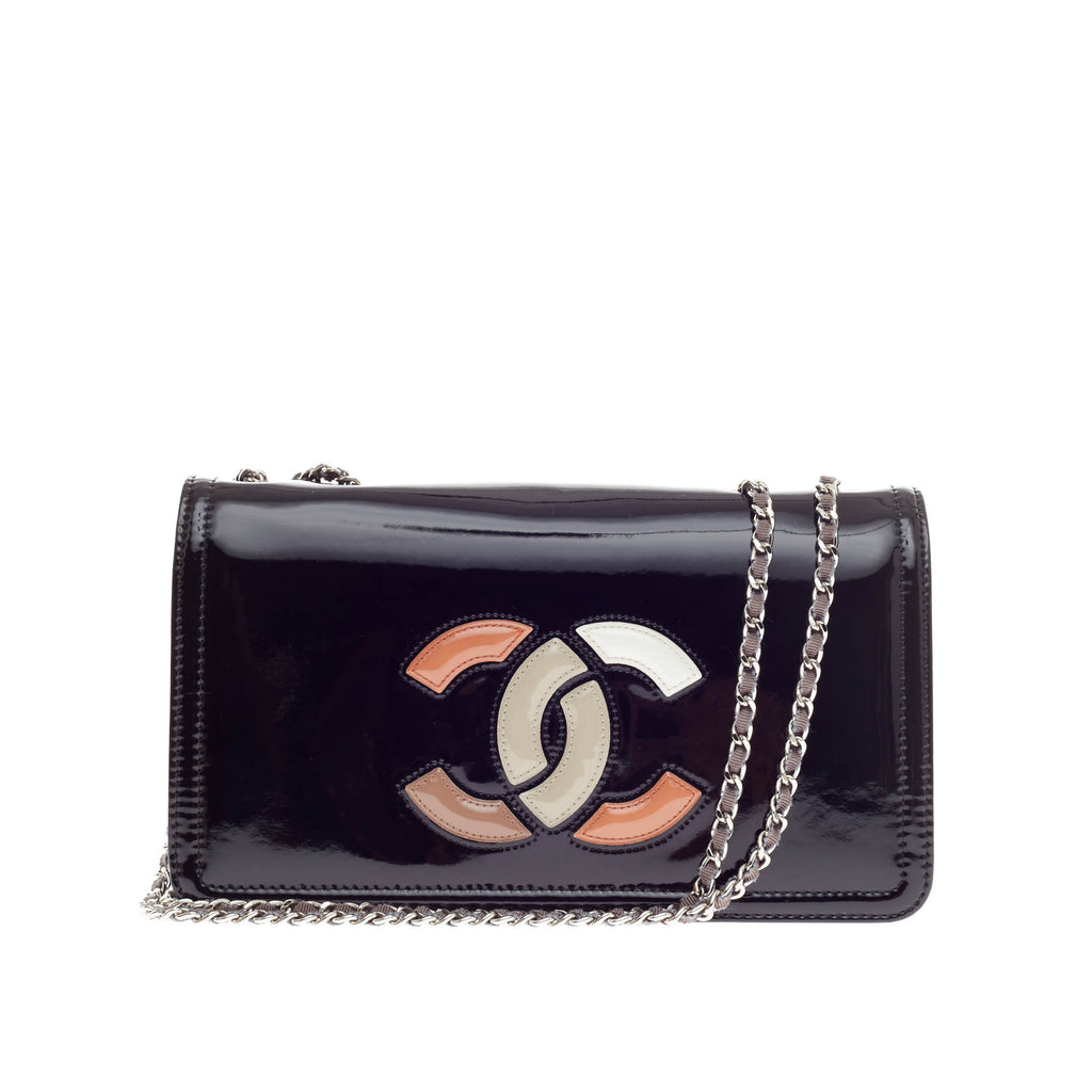Buy Chanel Lipstick Flap Bag Patent Black 151001