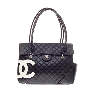 Chanel Cambon Flap Tote Quilted Leather Large
