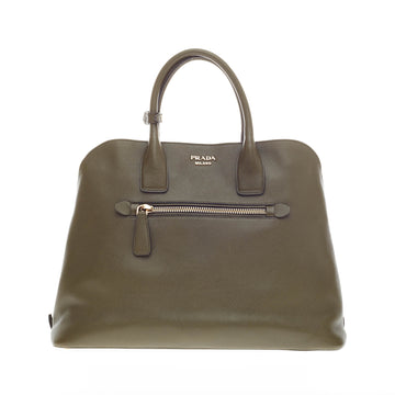 Prada Cuir Front Zip Tote Saffiano Leather