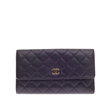 Chanel CC Long Wallet Quilted Caviar