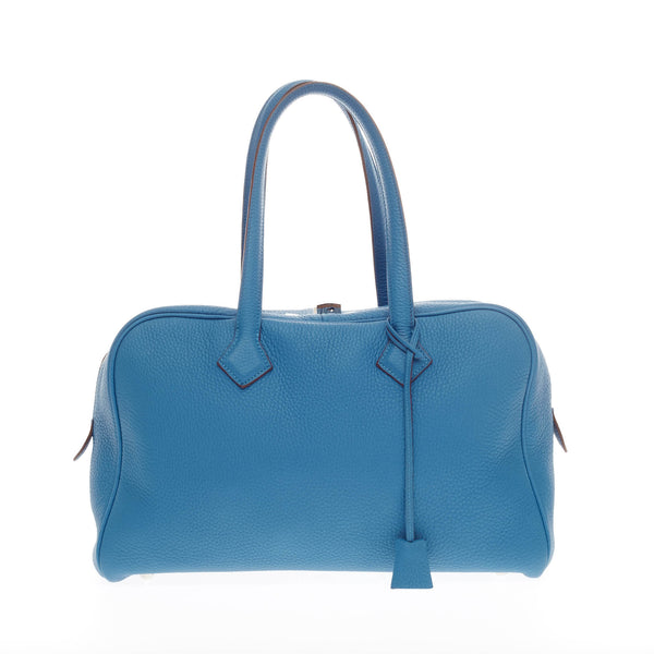 Hermès Electric Blue Clémence Victoria II 35 by Ann's Fabulous Finds