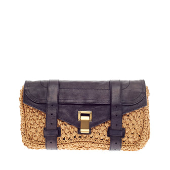 Proenza Schouler PS1 Pochette Raffia and Leather