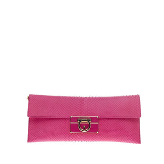 Salvatore Ferragamo Afef Clutch Python