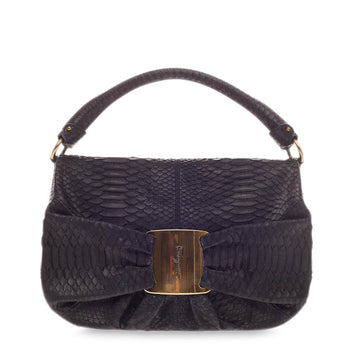 Salvatore Ferragamo Miss Vara Bow Hobo Python