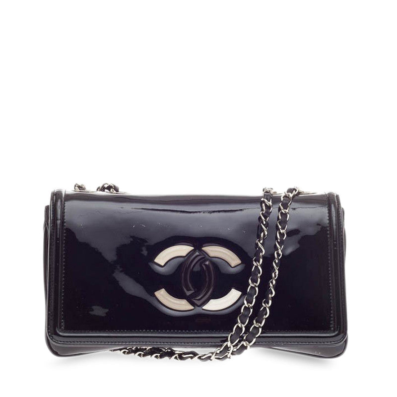 Buy Chanel Lipstick Flap Bag Patent Black 169501