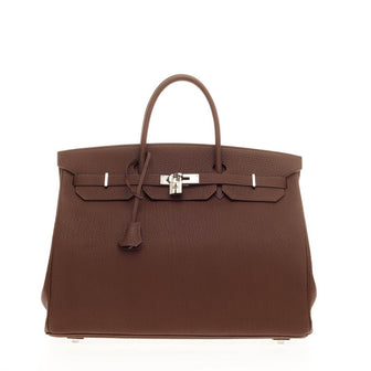 Hermes Birkin Marron Fonce Fjord with Palladium Hardware 40