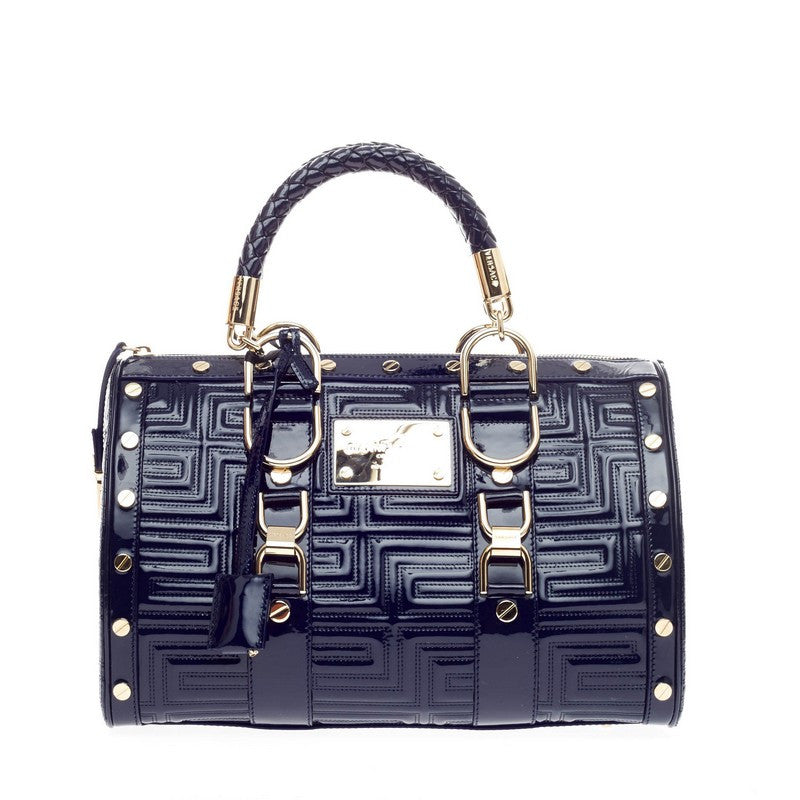 Buy Versace Snap Out Of It Handbag Quilted Patent Medium 170301