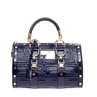 Versace Snap Out Of It Bag Quilted Patent Medium