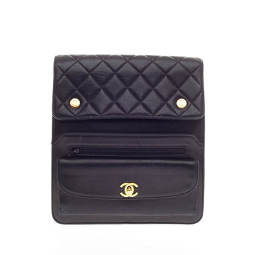 Chanel Vintage Two Pocket Flap Bag Quilted Leather