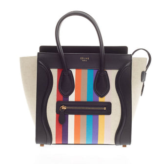 Celine Luggage Canvas and Leather Micro