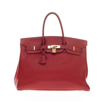 Hermes Birkin Red Togo with Gold Hardware 35