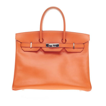 Hermes Birkin Orange Boxcalf with Palladium Hardware 35