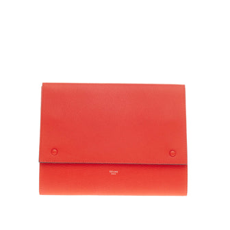 Celine Snap Clutch Leather Large