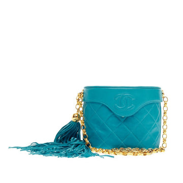 Chanel Vintage Tassel Box Bag Quilted Leather