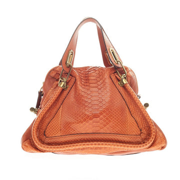 Chloe Paraty Top Handle Bag Python Medium