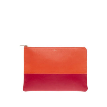 Celine Bicolor Solo Clutch Leather