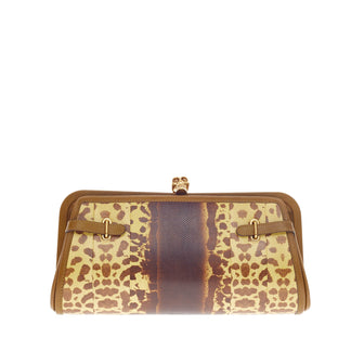 Alexander McQueen Reversible Skull Clutch Leather and Watersnake 