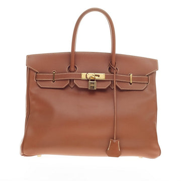Hermes Birkin Brown Courchevel with Gold Hardware 35