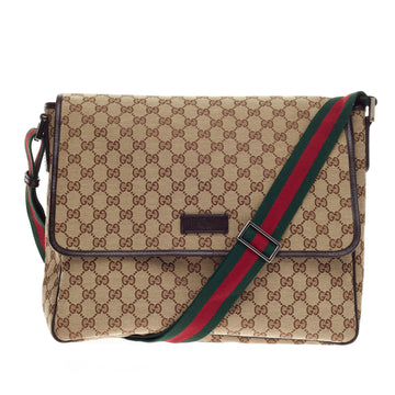 Gucci Messenger with Web Strap GG Canvas Medium