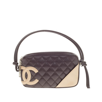 Chanel Chanel Cambon Chocolate Brown Quilted Leather Pochette Hand