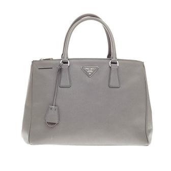 Prada Double Zip Lux Tote Saffiano Leather Medium