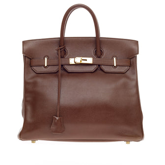 Hermes Birkin HAC Havane Courchevel with Gold Hardware 32