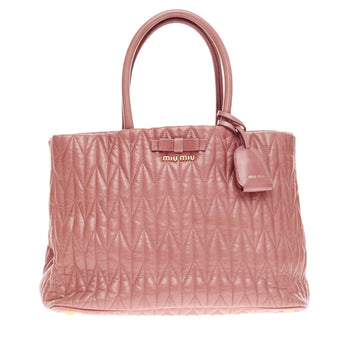 Miu Miu Satchel Matelasse Leather Medium