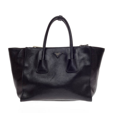 Prada Twin Pocket Tote Glace Calf Medium