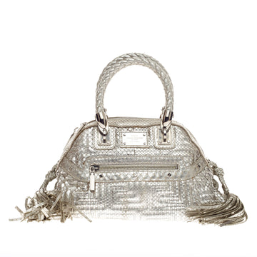 Versace Side Tassel Bowler Matelasse Snakeskin