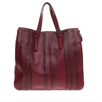 Bottega Veneta Expandable Zip Around Tote Leather with Intrecciato Detail
