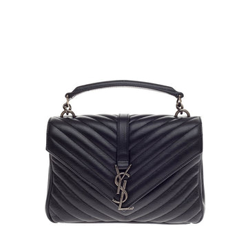 Saint Laurent College Monogram Bag Matelasse Leather Medium