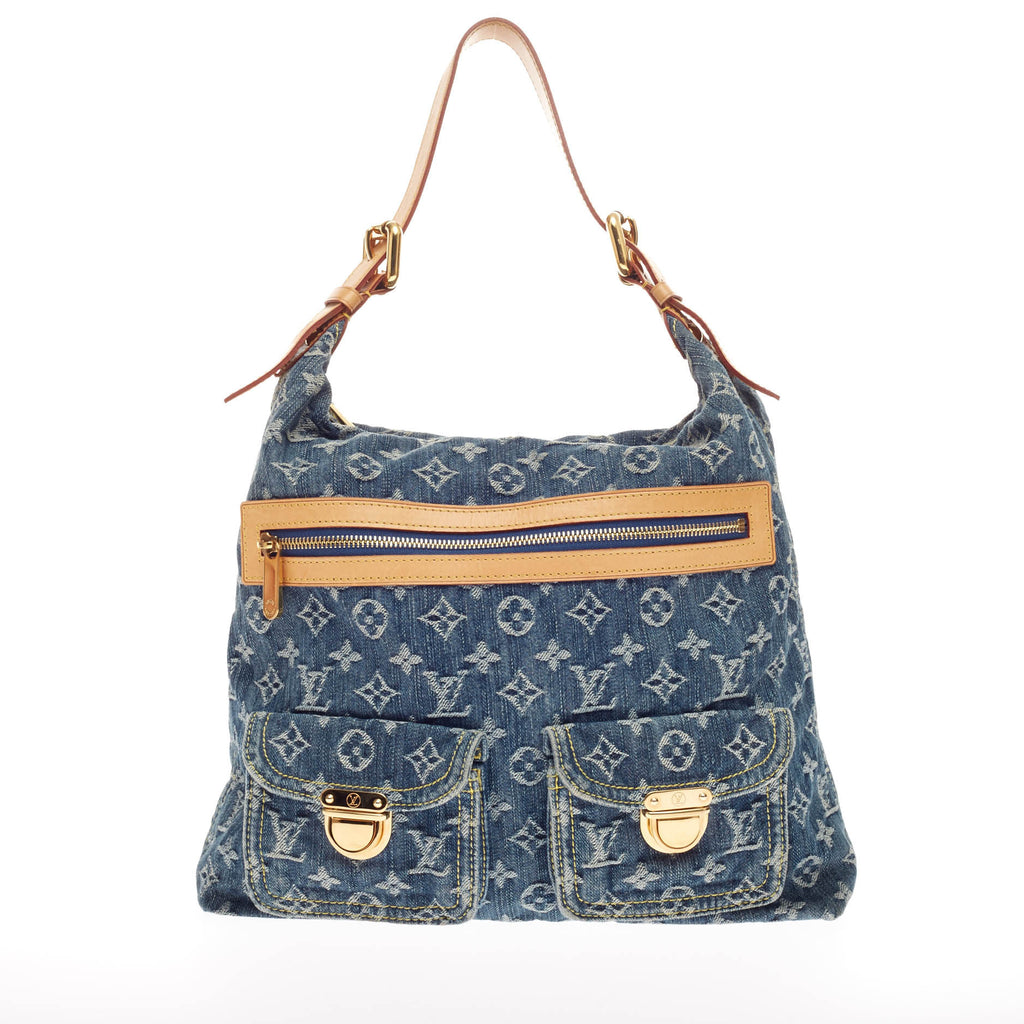 Buy Louis Vuitton Baggy Handbag Denim GM Blue 200001