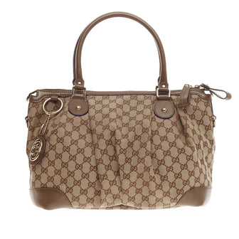 Gucci Sukey Top Handle Satchel GG Canvas Large