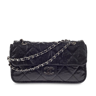 Chanel Le Marais Ligne Flap Crinkled Coated Canvas 