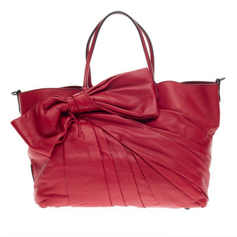 Valentino Bow Shopper Tote Nappa Leather Large