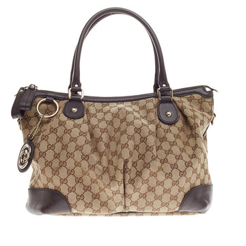 Gucci Sukey Top Handle Satchel GG Canvas Large
