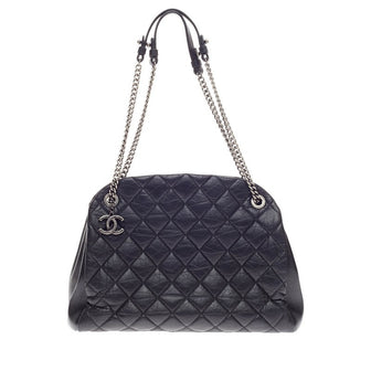 Chanel Stitched Mademoiselle Bowling Bag Aged Calfskin Large