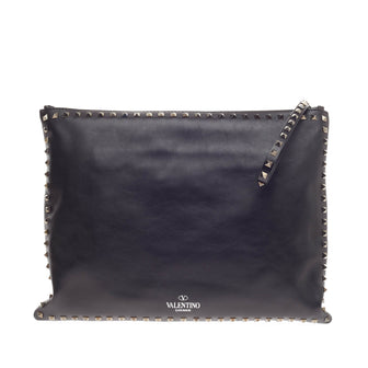 Valentino Oversized Rockstud Pouch Calfskin 